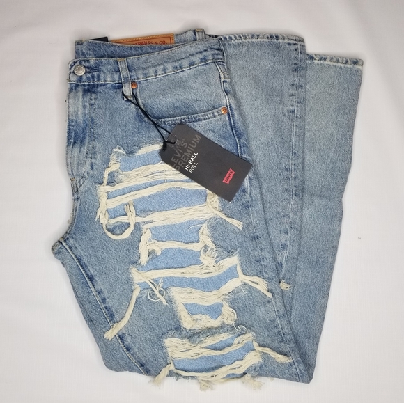 NWT Levi's Men's Premium Hi-Ball Roll Distressed Ripped Jeans - Picture 10 of 16